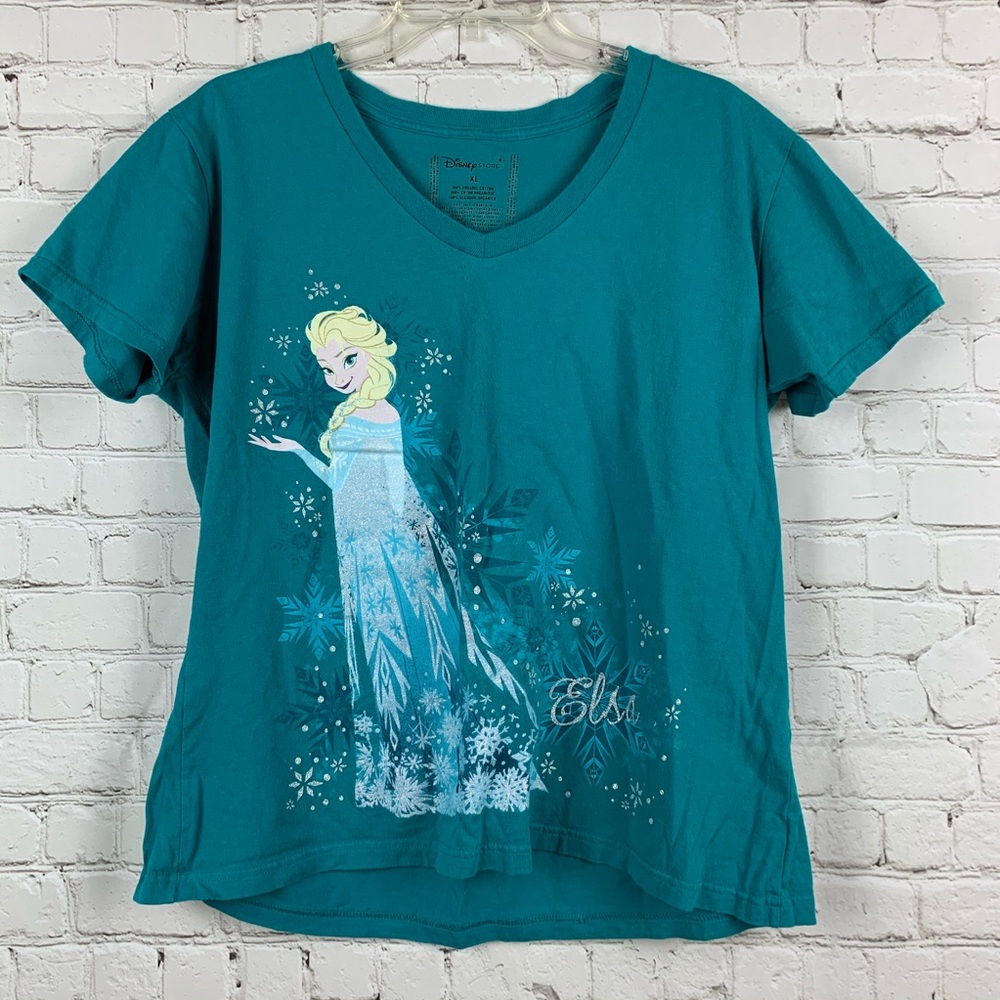 Disney Turquoise Frozen Elsa Tee Size XL - Picture 2 of 4